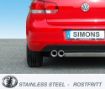 Bild på Simons catback avgassystem Audi A3 8P/SEAT Altea/VW Golf 5/Golf 6 2x80 mm