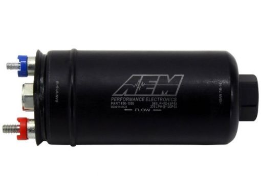 Bild på AEM 380lph Inline High Flow Bränslepump. 380lph @ 43psi