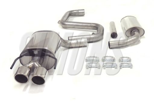 Bild på Simons catback avgassystem Saab 9-3 1.8T/2.0T/Aero 61L 2x80 mm