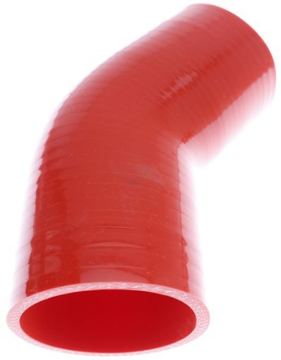 Bild på 45-graders silikonböj - röd 2 "- 51 mm.