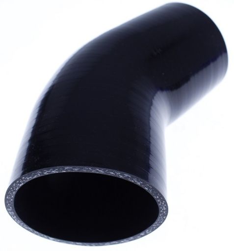 Bild på 45 graders silikonböj - svart 4 "- 102mm.