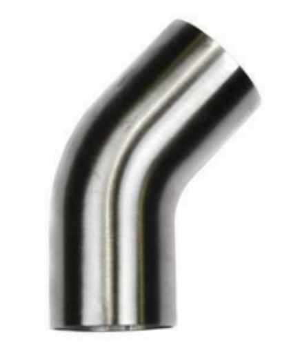 Bild på 2½ "- 63mm. Rostfritt stål böj 45 grader