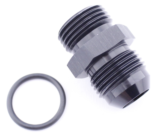 Bild på AN8 hane - AN8 O-ring (3/4 "x16 SAE UNF) hane - bröstvårtmontering - svart Alu