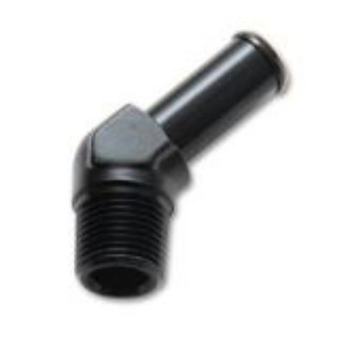 Bild på 45 gr. Slangmontering - 1/2 "NPT -> 9,5 mm.