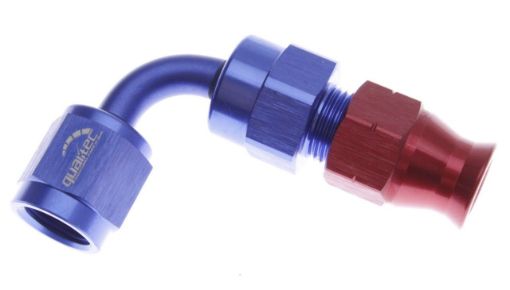 Bild på 90degrees. AN-montering - Tube To female Adapter AN-4 - Röd / blå - 1/4" (6,35mm.) 
