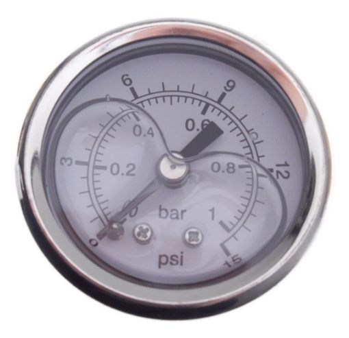 Bild på Mekanisk bränsletrycksmätare 0-15 PSI/0-1 bar vit