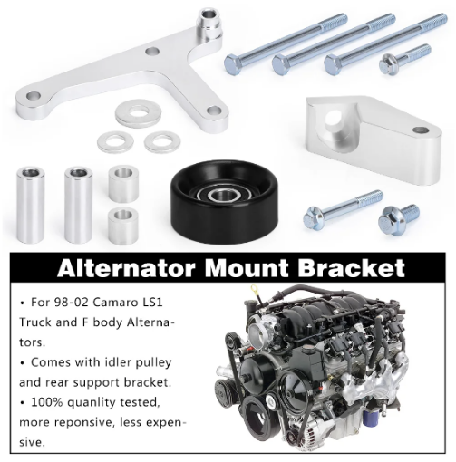 Bild på Aluminum Alloy LS/LS1 Alternator Bracket auto product Car accessories Fit for Camaro Durable Generator W/ Rear Brace