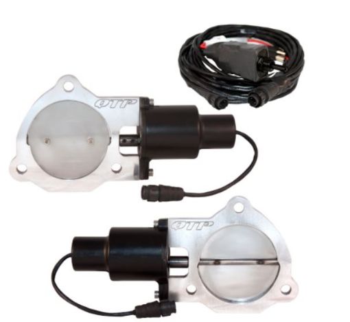 Bild på QTP 3.5in Bolt-On QTEC Dual Electric Cutout Valves - Pair