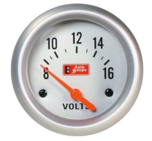 Bild på Autogauge voltmeter - vit