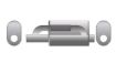 Bild på Exhaust muffler with Cutout valve - 3" - DUAL