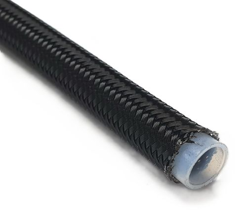 Bild på AN4 PTFE stålarmerad slang - Svart oxiderad