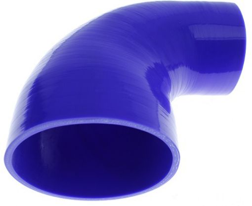 Bild på 3.0" til 3,5" / 76,2 mm. til 89 mm. 90-graders silikonböj - Blå