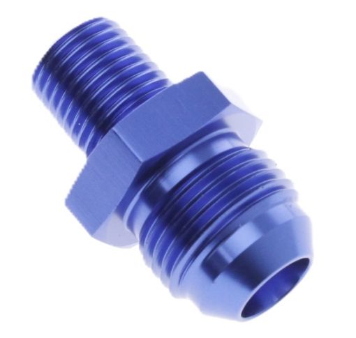 Bild på AN4 hane - 1/4 "NPT hane - bröstvårtanspassning - blå Alu