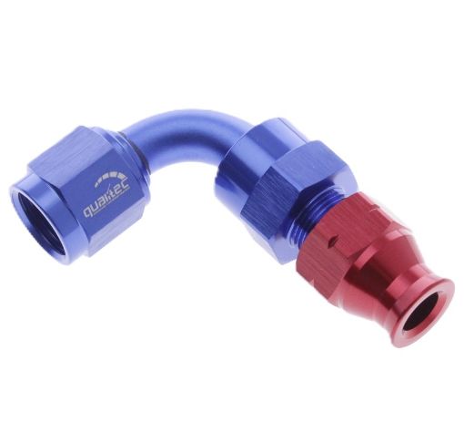 Bild på 90degrees. AN-montering - Tube To female Adapter AN-6 - Röd / blå - 5/16" (7,93mm.)