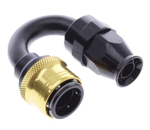 Bild på 180° PTFE Quick Connect Hose Ends -Black/Gold - AN8