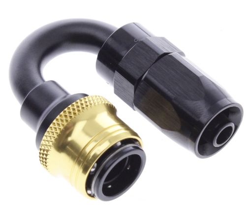 Bild på 180° Quick Connect Hose Ends -Black/Gold - AN6