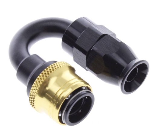 Bild på 180° PTFE Quick Connect Hose Ends -Black/Gold - AN6
