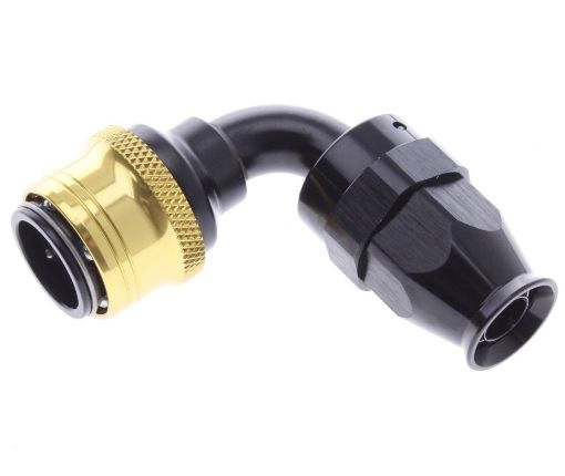Bild på 90° PTFE Quick Connect Hose Ends -Black/Gold - AN8
