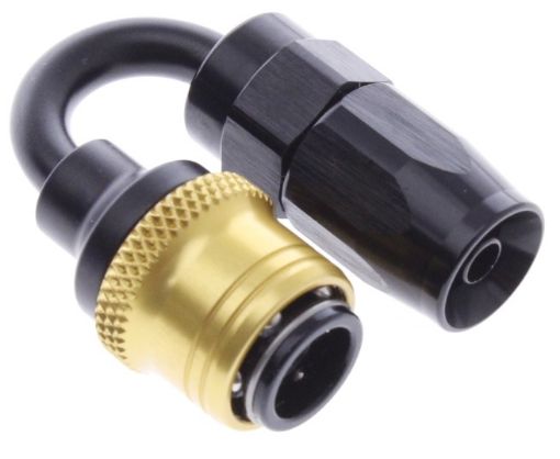 Bild på 180° Quick Connect Hose Ends -Black/Gold - AN4
