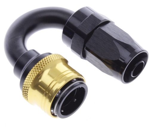 Bild på 180° Quick Connect Hose Ends -Black/Gold - AN8