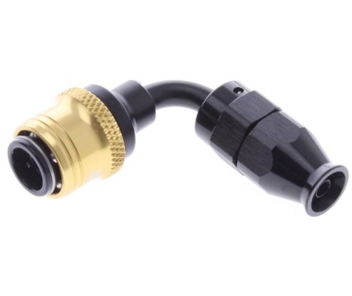 Bild på 90° PTFE Quick Connect Hose Ends -Black/Gold - AN4