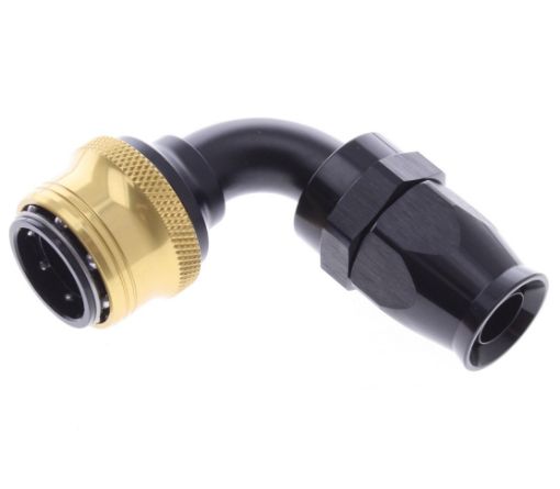 Bild på 90° PTFE Quick Connect Hose Ends -Black/Gold - AN10