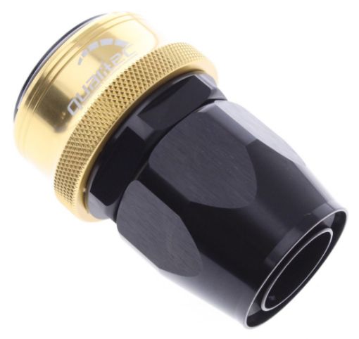 Bild på Straight Quick Connect Hose Ends - Black/Gold - AN20