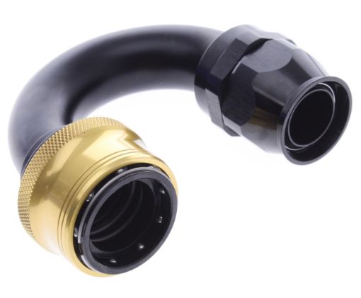 Bild på 180° PTFE Quick Connect Hose Ends -Black/Gold - AN16