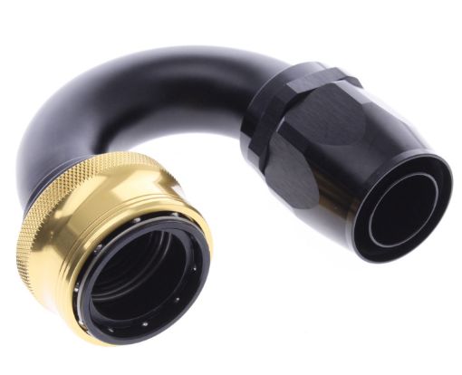Bild på 180° Quick Connect Hose Ends -Black/Gold - AN20