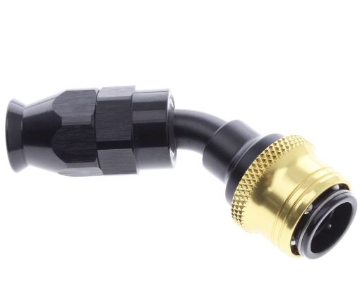 Bild på 45° PTFE Quick Connect Hose Ends -Black/Gold - AN6