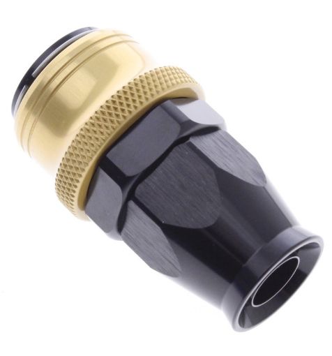 Bild på Straight PTFE Quick Connect Hose Ends -Black/Gold - AN10