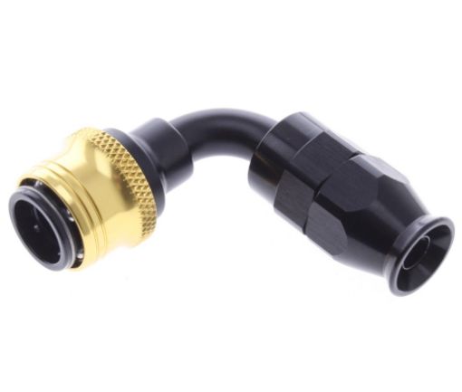 Bild på 90° PTFE Quick Connect Hose Ends -Black/Gold - AN6